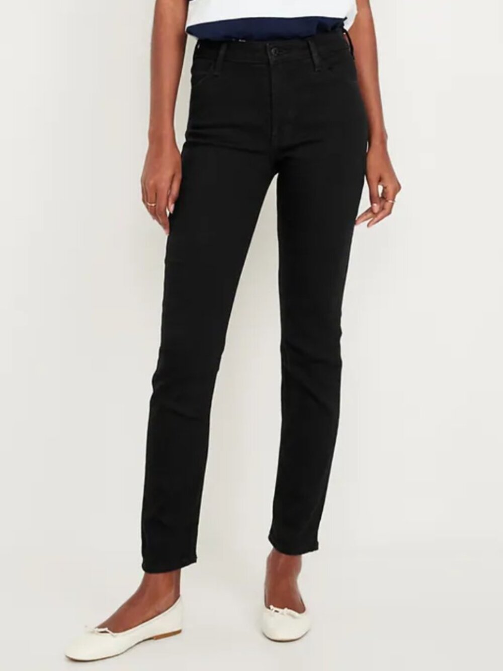 Old Navy cigarette straight ankle length jeans black denim size 2